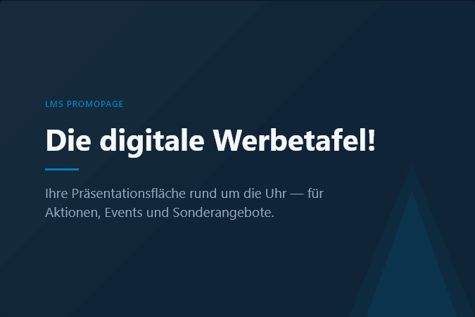 LMs Promopage Business: Die digitale Werbetafel!